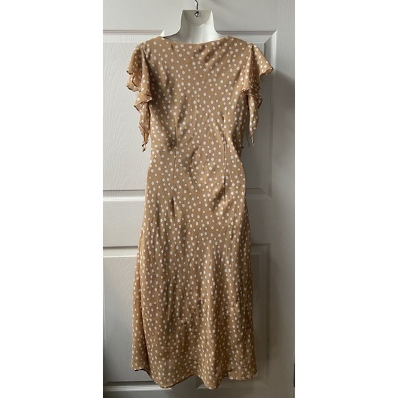 Spence Floral V-Neck Knee Length Flutter Sleeve Sheer Sundress 6 - Picture 3 of 11